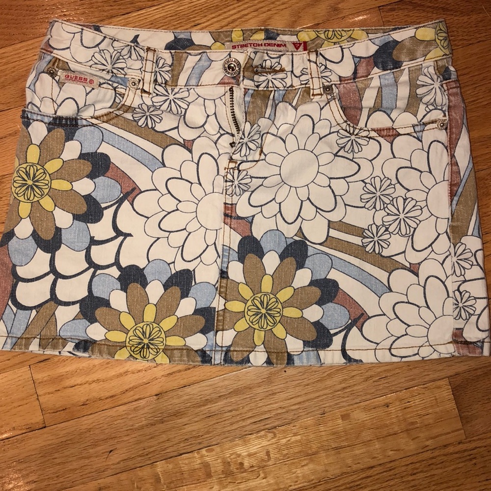 Vintage GUESS stretch denim miniskirt